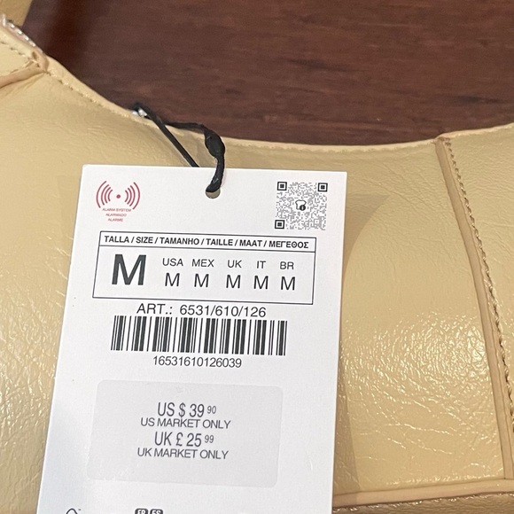 nwt sold out zara elongated Shoulder Bag vanilla yellow - Picture 4 of 12